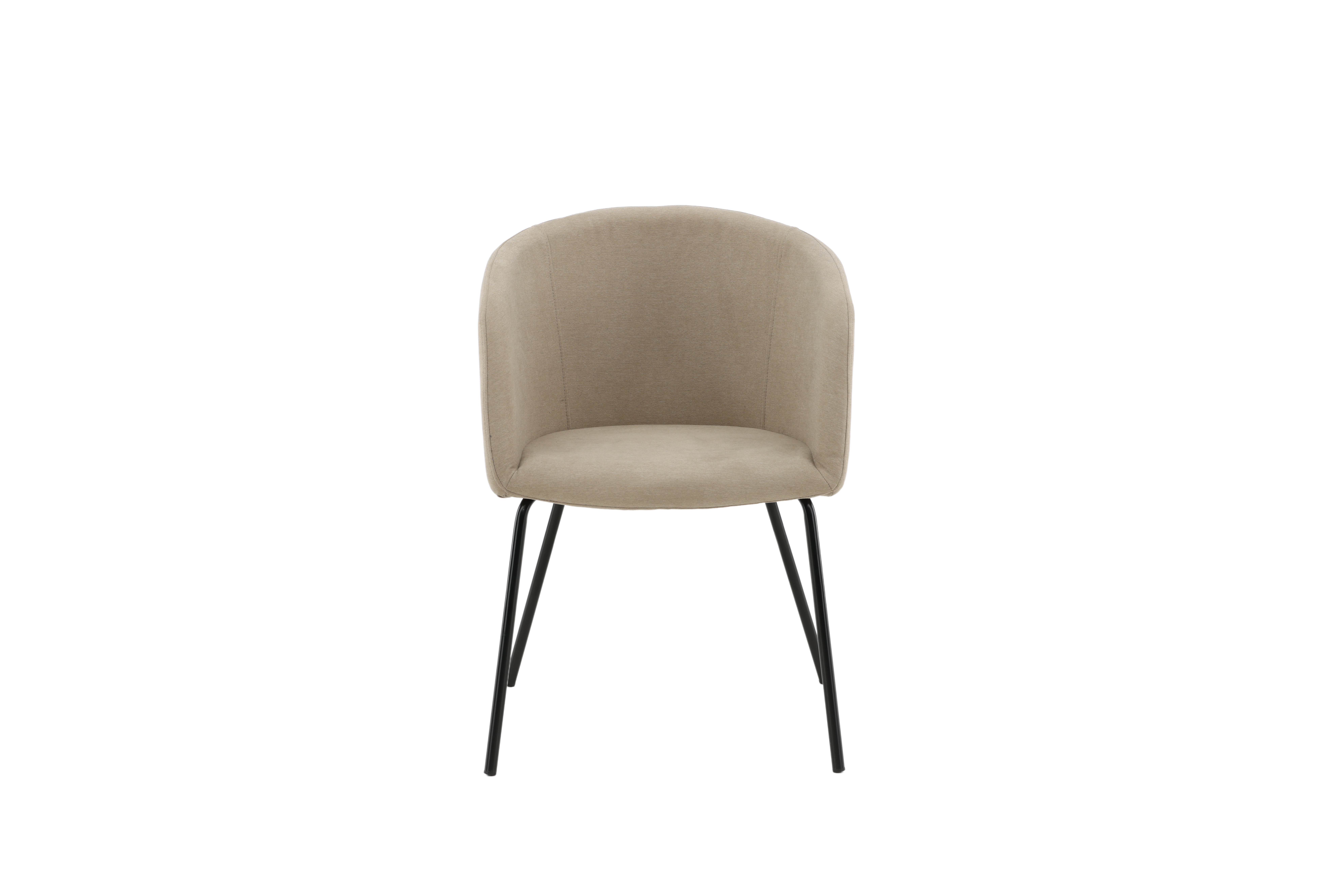 Venture Design Berit Spisebordsstol     Armlæn Beige Polyesterhør Og Sort Stål