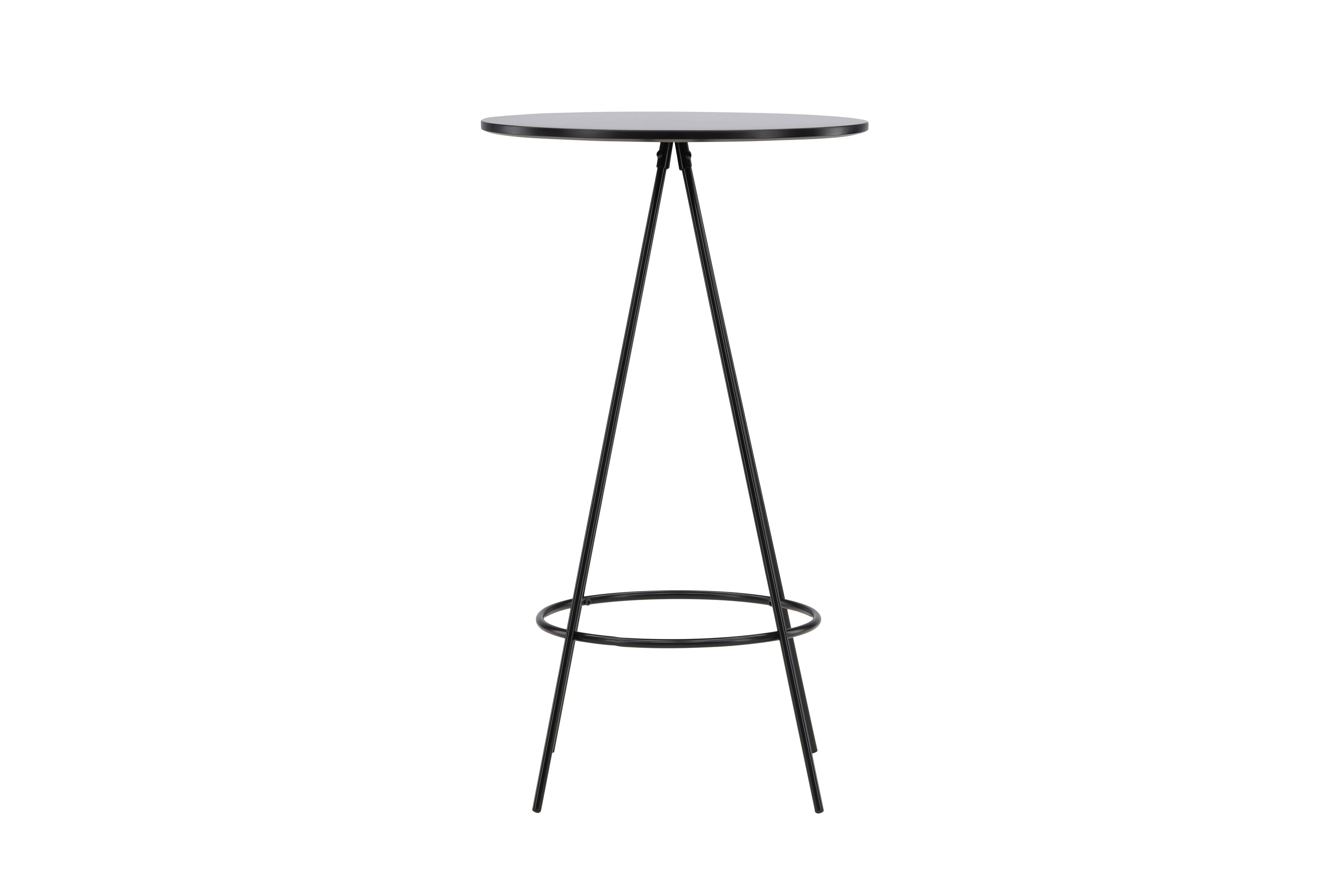Venture Design Bistro Barbord     Fodstøtte  Rund Sort Finér Og Sort Metal  ø60