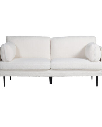Venture Design Boom   Pers  Sofa Hvid Bamsestof Polyester Og Sort Metal
