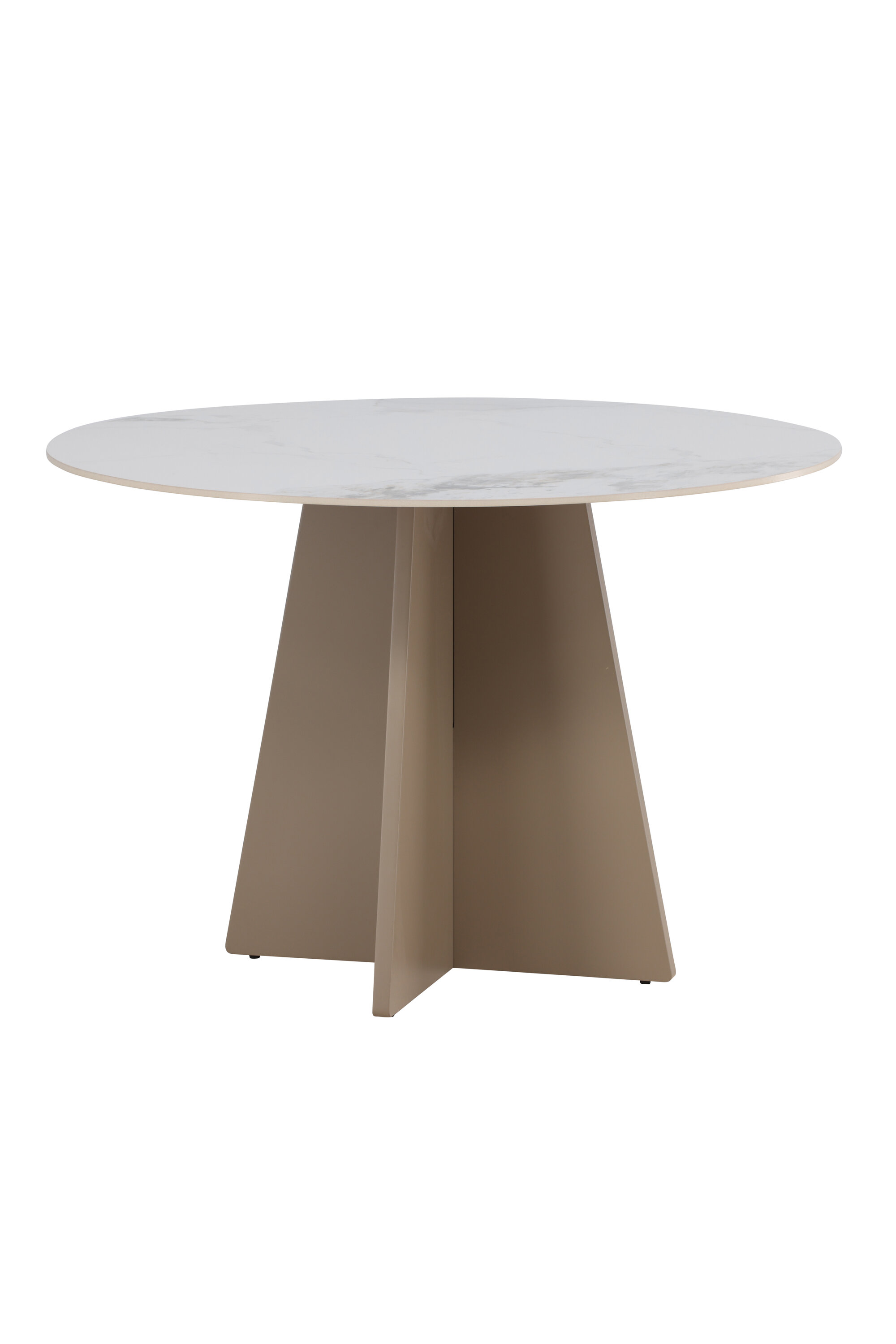 Venture Design Bootcut Spisebord  Rund Beige Sintret Sten Marmorlook Og Mdf  ø110x75