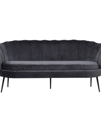 Venture Design Calais   Personers Sofa Mørkegrå Velour Og Sort Metal