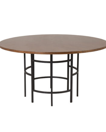 Venture Design Copenhagen Spisebord Brun Mdf Og Sort Metal  ø140