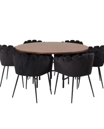Venture Design Copenhagen Spisebordssæt       Stole Brun Finer Sort Metal Og Sort Fløjl Sort Metal