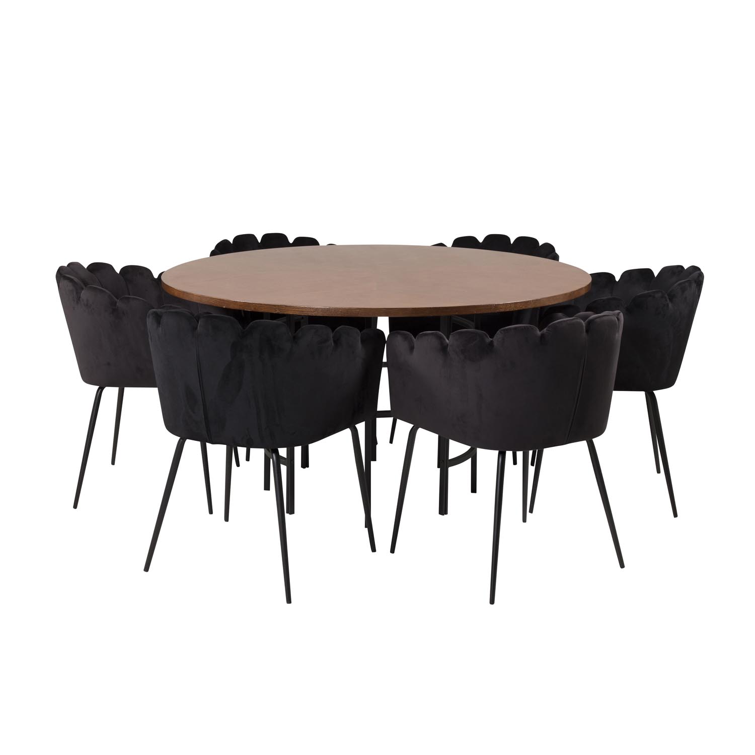 Venture Design Copenhagen Spisebordssæt Stole Brun Finer Sort Metal Og Sort Fløjl Sort Metal