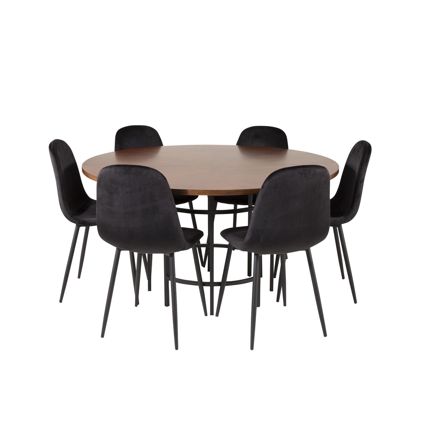 Venture Design Copenhagen Spisebordssæt Stole Brun Finer Sort Metal Og Sort Fløjl Sort Metal