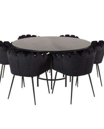Venture Design Copenhagen Spisebordssæt       Stole Sort Finer Sort Metal Og Sort Fløjl Sort Metal