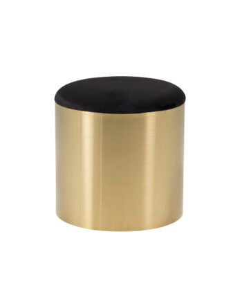 Venture Design Design Puf Sort Velour Og Messing Metal  ø45