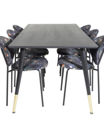 Venture Design Dipp Spisebordssæt       Stole Sort Finer Messing Sort Metal  Multi Stof Sort Metal