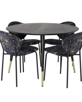 Venture Design Dipp Spisebordssæt       Stole Sort Finer Messing Sort Metal  Multi Stof Sort Metal