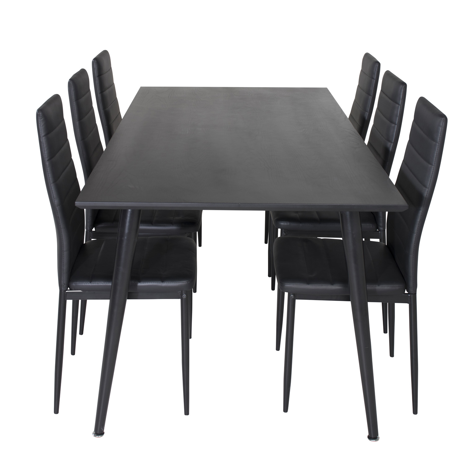 Venture Design Dipp Spisebordssæt Stole Sort Finer Sort Metal Og Sort Pu Sort Metal
