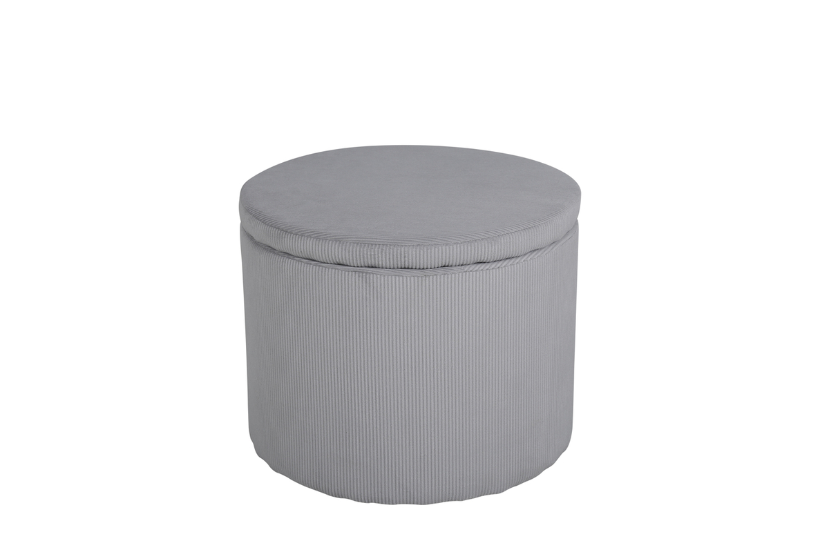 Venture Design Dunken Puf     Opbevaring  Cylinder Grå Fløjl  ø51