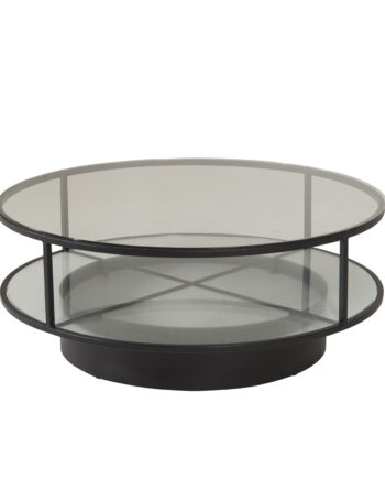 Venture Design Falsterbo Sofabord     Hylde Glas Og Sort Metal  ø100
