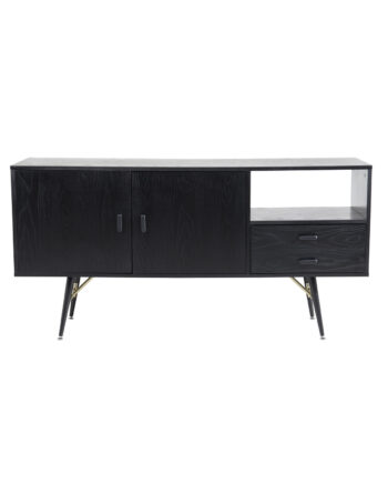 Venture Design Gold Skænk       Låger Og   Skuffer Sort Finer  Mdf Og Jern