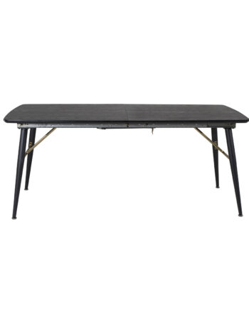 Venture Design Gold Spisebord     Udtræk Messing  Sort Mdf Og Sort Metal  180x85