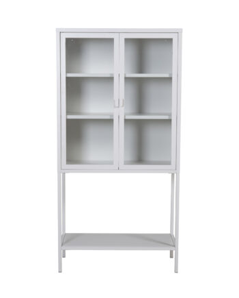 Venture Design High Wide Skab       Låger Og   Hylder Glas Og Hvid Stål