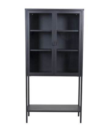 Venture Design High Wide Skab       Låger Og   Hylder Glas Og Sort Stål