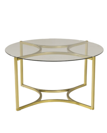 Venture Design Kivik Sofabord  Rund Glas Og Messing Metal  ø86
