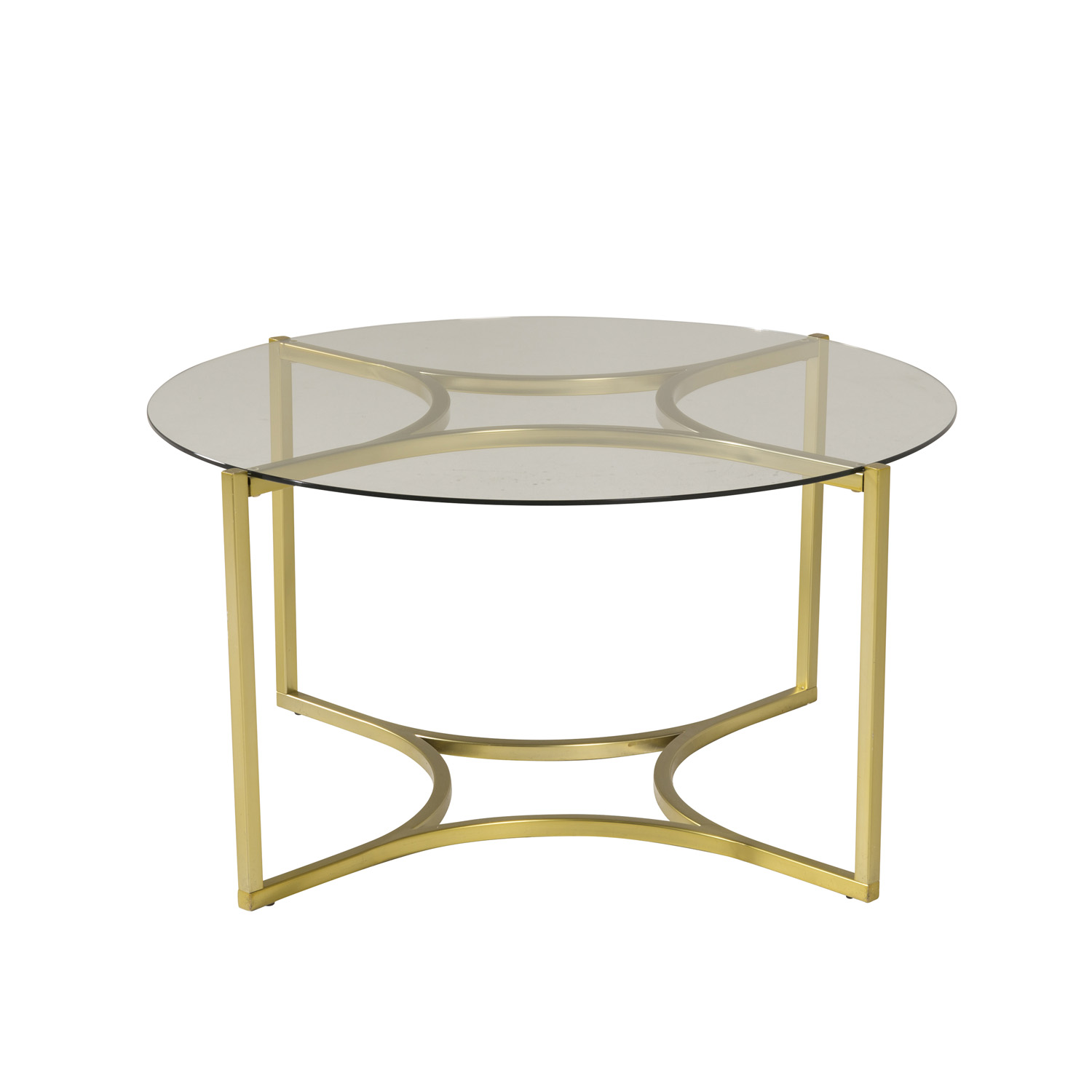 Venture Design Kivik Sofabord Rund Glas Og Messing Metal ø86