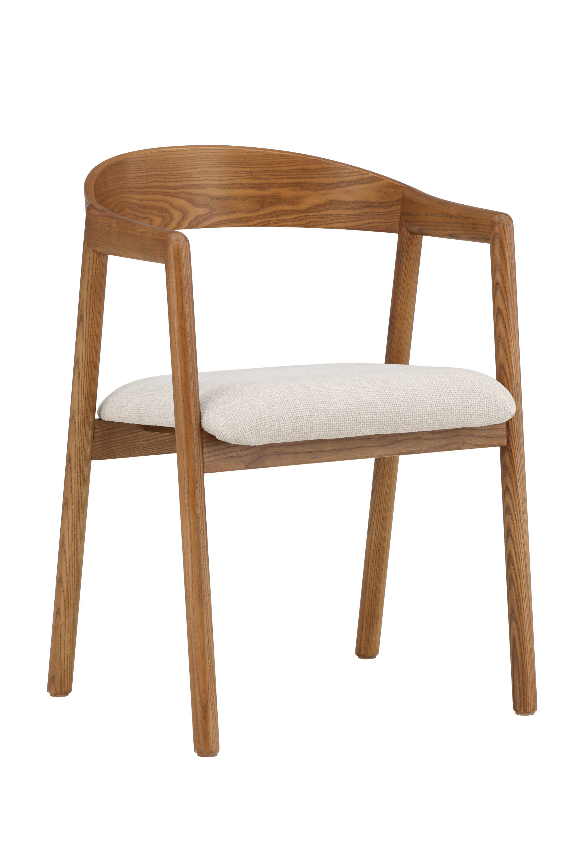 Venture Design Långön Spisebordsstol     Armlæn Beige Polyester Og Brun Asketræ
