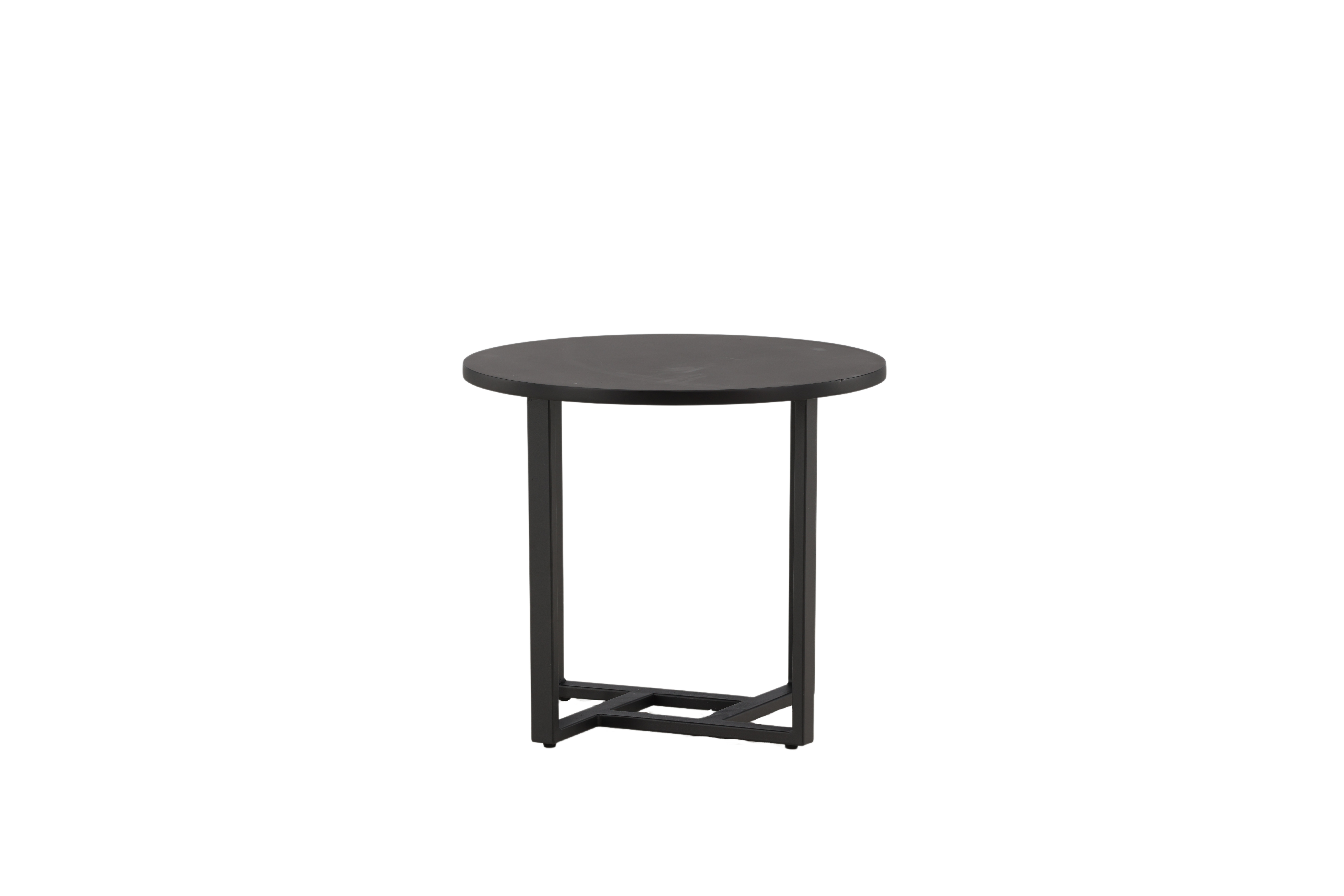 Venture Design Lawton Sofabord  Rund Sort Mdf Og Sort Stål  ø50