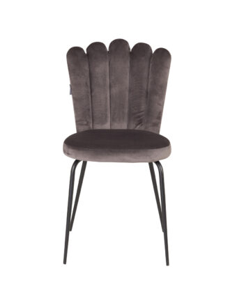 Venture Design Limhamn Spisebordsstol Grå Velour Og Sort Metal