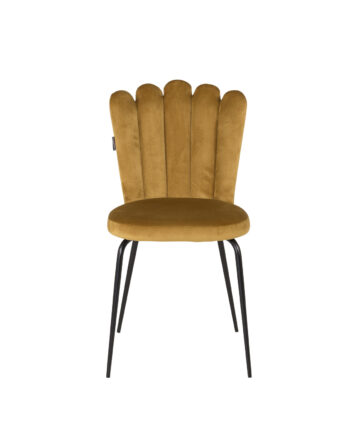 Venture Design Limhamn Spisebordsstol Gul Velour Og Sort Metal
