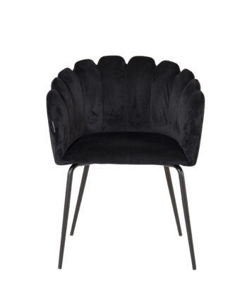 Venture Design Limhamn Spisebordsstol     Armlæn Sort Velour Og Metal