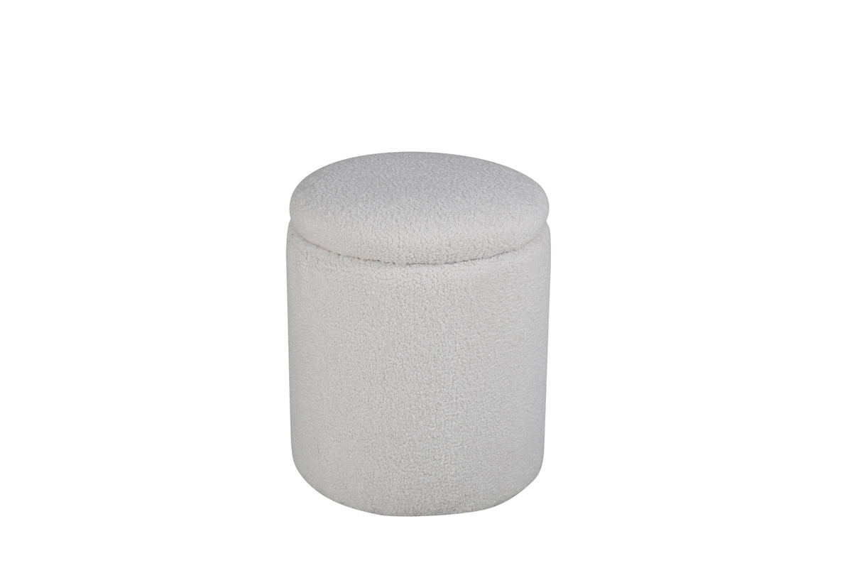 Venture Design Limpen Puf     Opbevaring  Cylinder Hvid Bamsestof Polyester  ø32