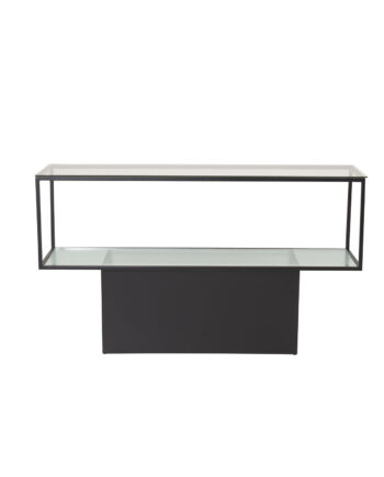 Venture Design Maglehem Konsolbord     Hylde Grå Glas Og Sort Metal  30x35