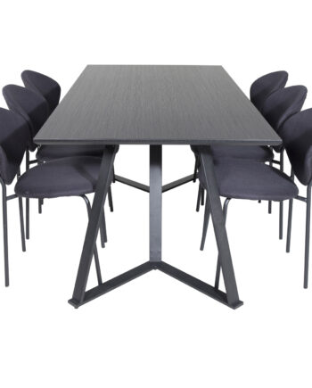 Venture Design Marina Spisebordssæt       Stole Sort Finer Sort Metal Og Sort Stof Sort Metal