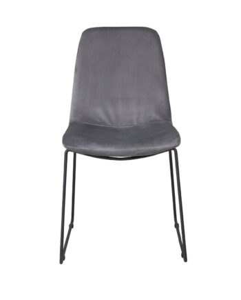 Venture Design Muce Spisebordsstol Grå Velour Og Sort Metal