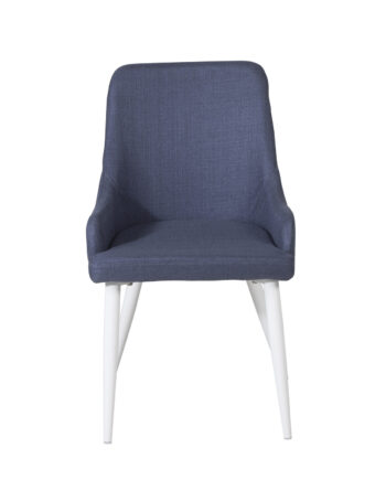 Venture Design Plaza Spisebordsstol     Armlæn Blå Polyester Og Hvid Metal
