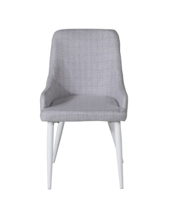Venture Design Plaza Spisebordsstol     Armlæn Lysegrå Polyester Og Hvid Metal