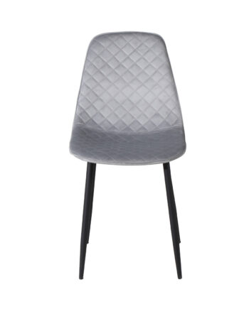 Venture Design Polar Diamond Spisebordsstol Grå Velour Og Sort Metal