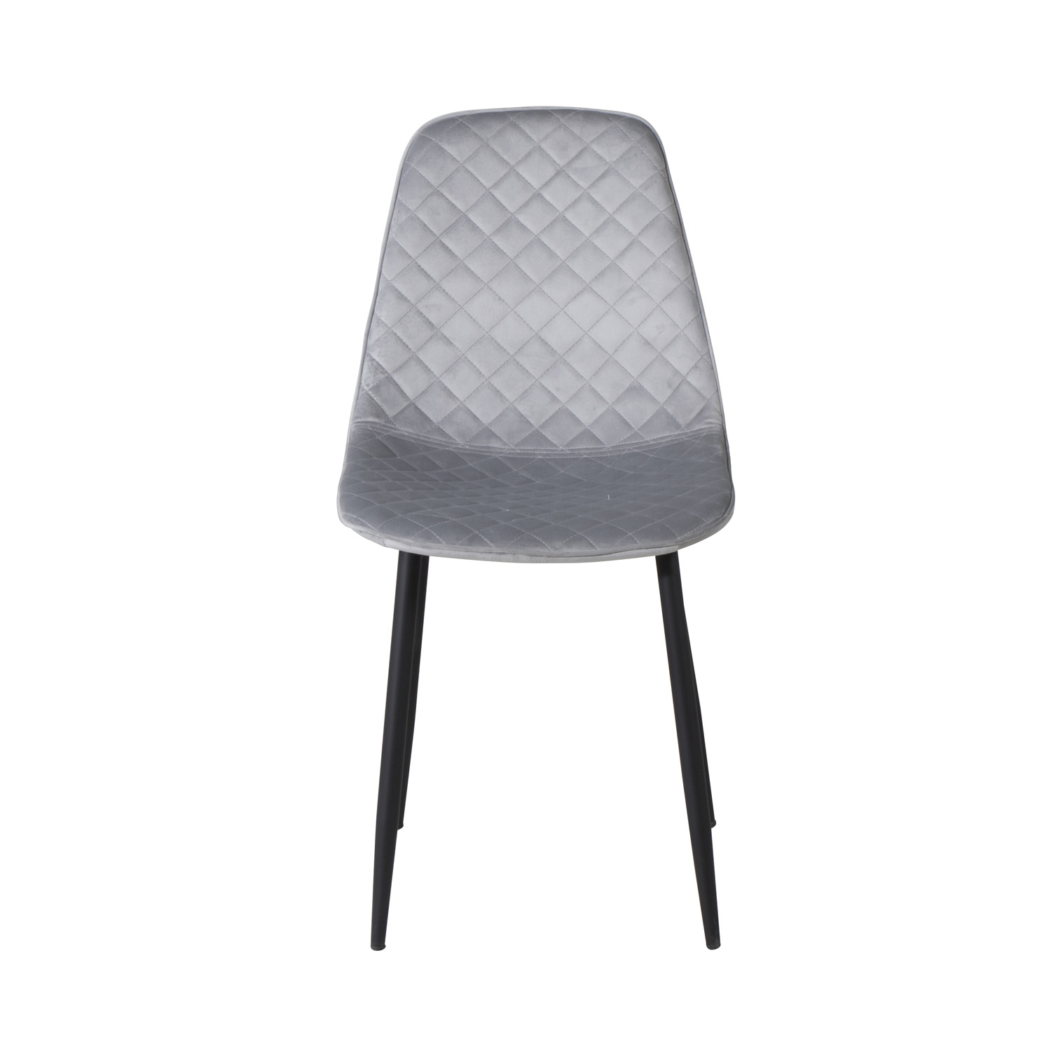 Venture Design Polar Diamond Spisebordsstol Grå Velour Og Sort Metal