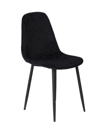 Venture Design Polar Diamond Spisebordsstol Sort Velour Og Sort Metal