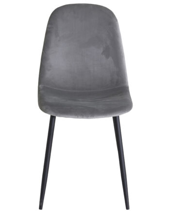 Venture Design Polar Spisebordsstol Grå Velour Og Sort Metal