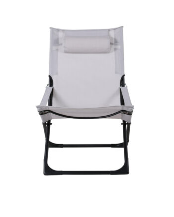 Venture Design Seville Liggestol  Foldbar     Pude Grå Pvc Polyester Og Sort Aluminium