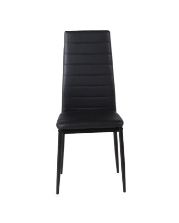 Venture Design Slim High Back Spisebordsstol Sort Pu Og Sort Metal