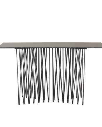 Venture Design Stone High Sidebord  Rektangulær Sort Kunstig Sten Og Sort Metal  130x37