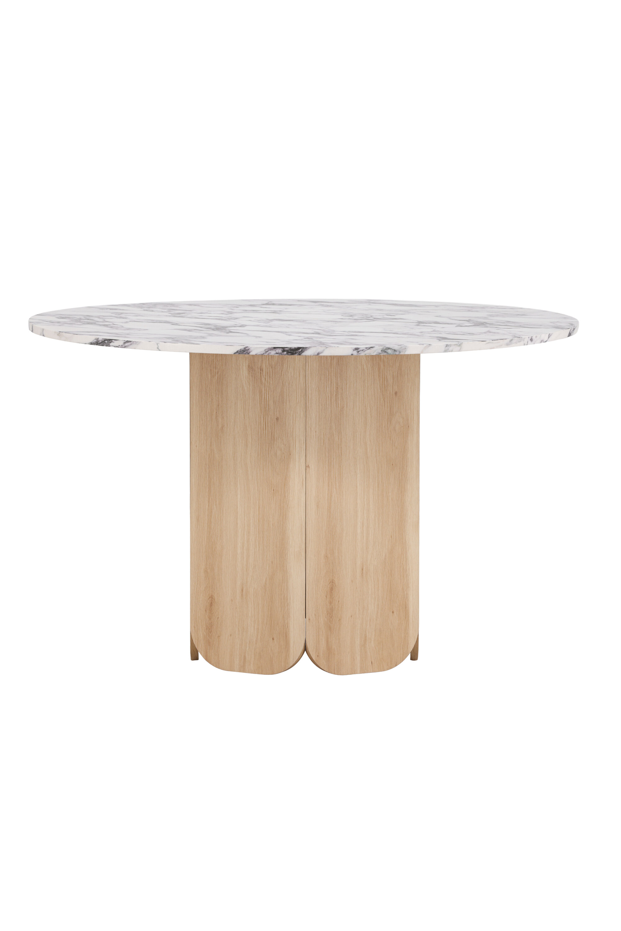 Venture Design Tekla Spisebord  Rund Lysegrå Calacatta Look Og Natur 3d-papir  ø120x75