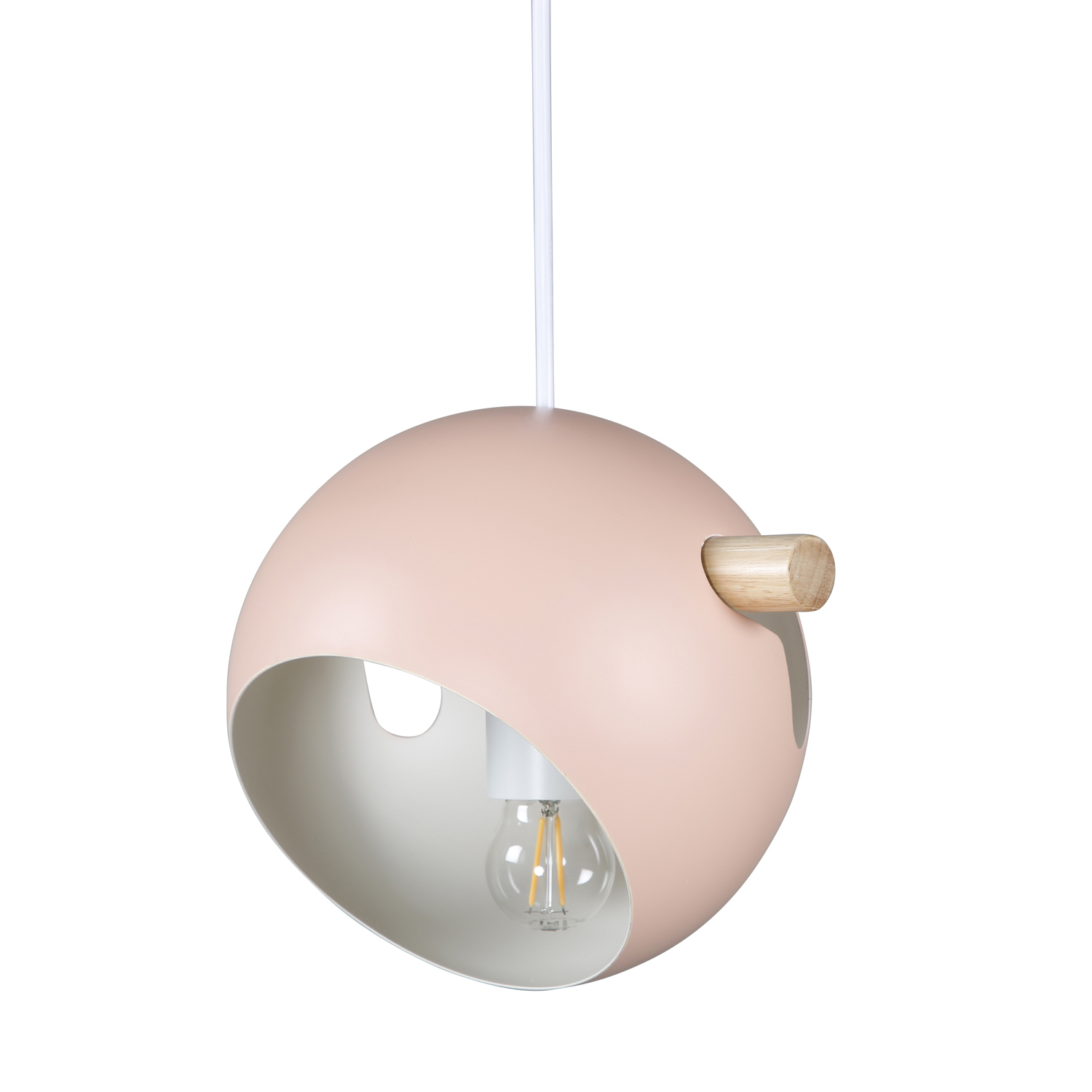 Venture Design Tubbie Loftlampe Natur Træ Og Lyserød Jern