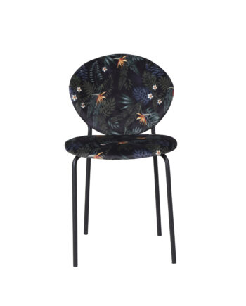 Venture Design Vault Spisebordsstol Multifarvet Blomster Polyester Og Sort Metal