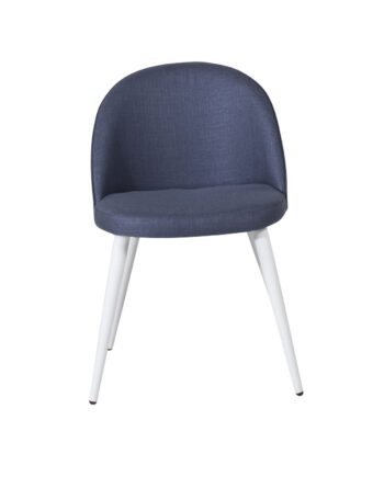 Venture Design Velvet Spisebordsstol Blå Polyester Og Hvid Metal