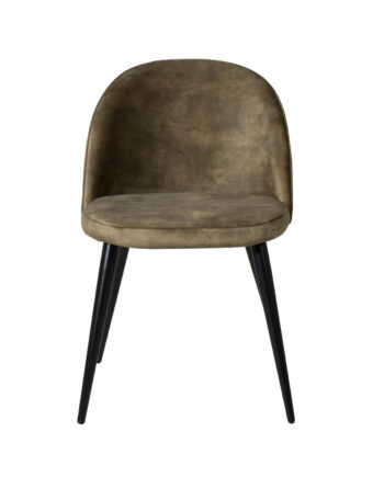 Venture Design Velvet Spisebordsstol Grøn Velour Og Sort Metal
