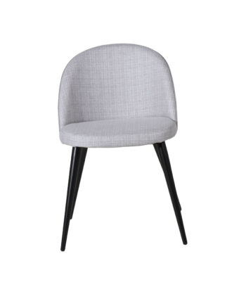 Venture Design Velvet Spisebordsstol Lysegrå Polyester Og Sort Metal