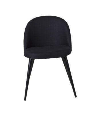 Venture Design Velvet Spisebordsstol Sort Polyester Og Sort Metal