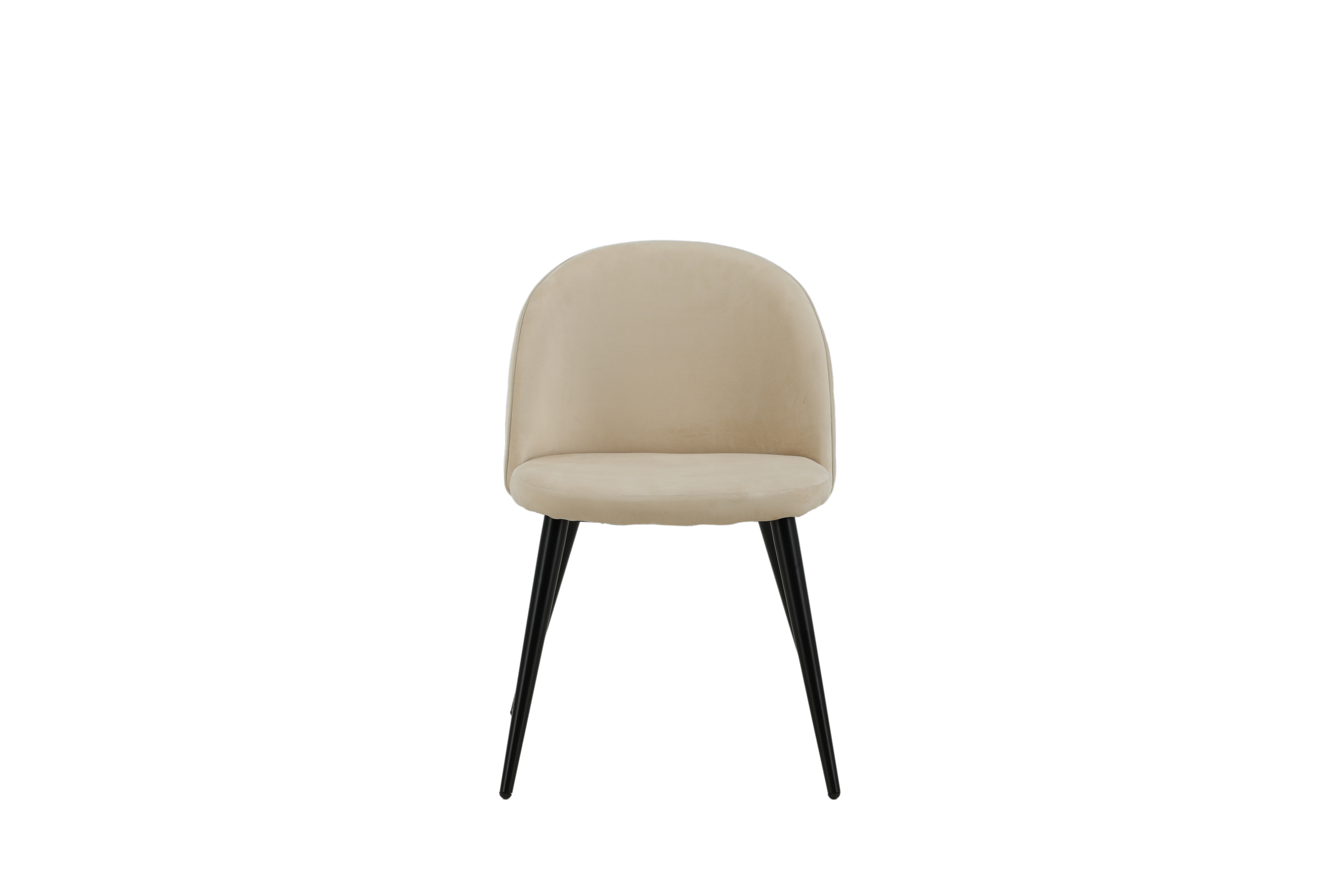Venture Design Velvet Stitches Spisebordsstol Beige Fløjl Polyesterhør Og Sort Stål