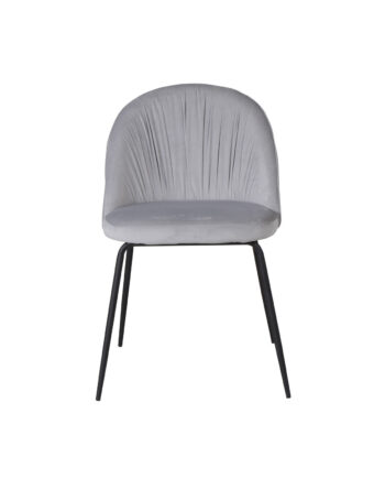 Venture Design Wrinkles Spisebordsstol Grå Velour Og Sort Metal