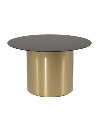Venture Design Ystad Sofabord  Rund Røget Glas Og Messing Metal  ø75
